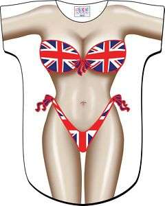 Union Jack Bikini Swimsuit Cover Up Tee T Shirt New  