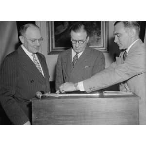 1939 photo Undersecretary of Treasury is fingerprinted. Washington, D 