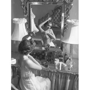  Woman Looking in Mirror, Checking Underarms Photographic 