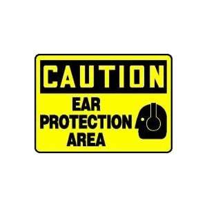  CAUTION EAR PROTECTION AREA (W/GRAPHIC) 10 x 14 Adhesive 