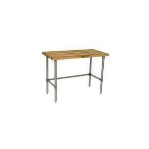   72 x 1 1/2 Maple Top Work Table with Galvanized Legs and Undershelf