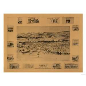  Lakeport, California   Panoramic Map Premium Poster Print 