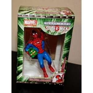 Ultimate Spider man Holiday Christmas Ornament Swing By with Present 