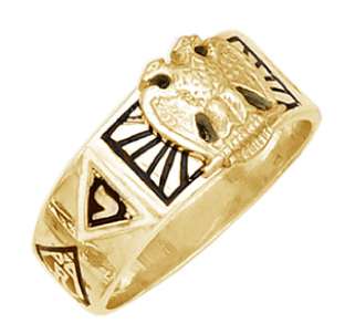 Mens Silver Gold Masonic Freemason Scottish Rite Ring  