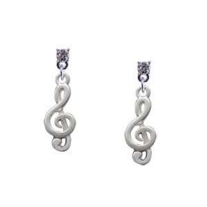   Clef NoteClear Swarovski Post Charm Earrings Arts, Crafts & Sewing