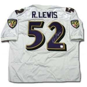 Ray Lewis Signed Authentic Ravens White Jersey  Sports 