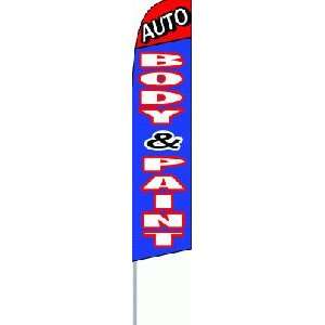  Auto Body & Paint Extra Wide Swooper Feather Flag Office 