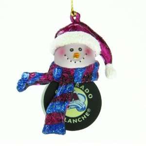 Pack of 4 NHL Colorado Avalanche Hockey Snowman Christmas Ornaments 2 