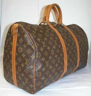 AUTH Vintage Louis Vuitton Monogram Keepall 50 with Strap Very Good No 