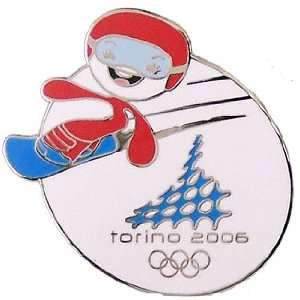 Torino 2006 Olympics Mascot Snowboard Pin Sports 