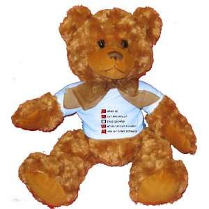  HUG MY SAINT BERNARD CHECKLIST Plush Teddy Bear with BLUE 