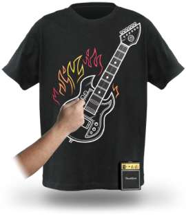   hands on the Ultimate musical gadget   The Electronic Guitar Shirt