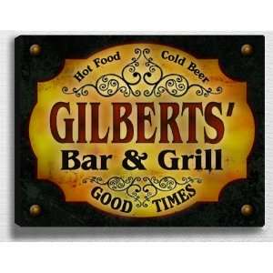  Gilbertss Bar & Grill 14 x 11 Collectible Stretched 