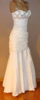 HAILEY ADRIANNA PAPELL IVORY FISHTAIL WEDDING EVENING GOWN DRESS 6 