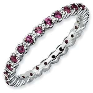  Sterling Silver Stackable Expressions Rhodolite Garnet 