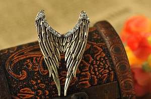 Bronze Crystals Angel Wings Finger Ring Free ship  