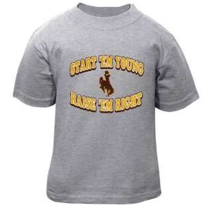  Wyoming Cowboys Ash Infant Start Em Young T shirt Sports 