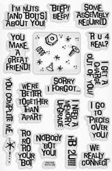 ROBOT WORD QUOTES CLEAR ACRYLIC STAMPS STAMPENDOUS 4X6  