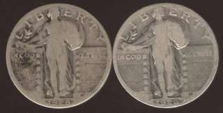 US SET 2 COINS QUARTER STANDING LIBERTY 1926 / 8   