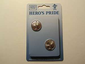 Heros Pride Fire 1 Bugle Disc Pair Collar Insignia Silver Plate 