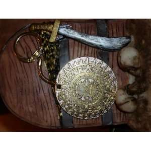  Aztec COIN Medallion KEYCHAIN KEYRING 
