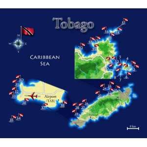 Tobago Dive Map 