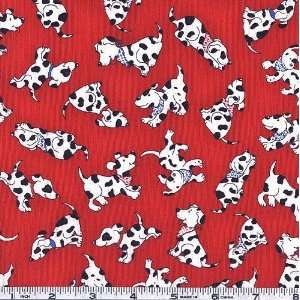   Kidz Dalmation Puppies Red Fabric By The Yard Arts, Crafts & Sewing