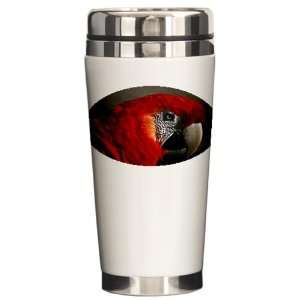    Ceramic Travel Drink Mug Scarlet Macaw   Bird 