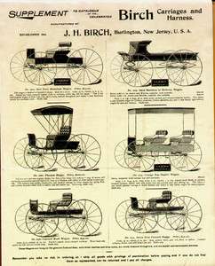 1894 Horse Drawn Carriage Birch Carriages Burlington NJ Ad Poster 