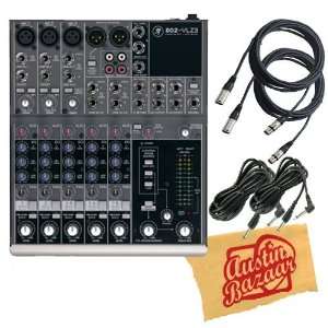  Mackie 802 VLZ3 8 Channel Compact Mixer Bundle with Two 10 