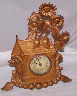 Antique Cast Iron Figural Dog House Clock Works  