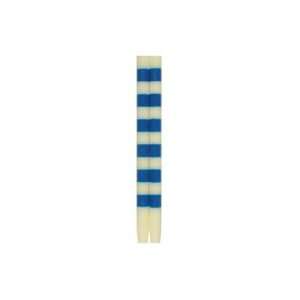   Taper Candles for Hanukkah, Blue/Ivory, 6 Band,
