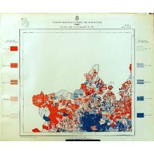   1929 Colour Map Italy Statistics Deaths Novara Milano