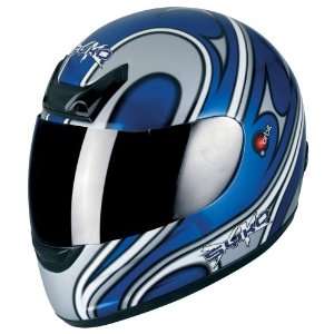   Syko Orbit Street Helmet Blue/ Gun metal/ Silver X large Automotive