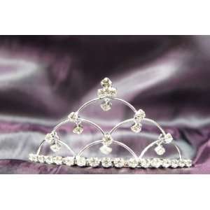  Princess Bridal Wedding Tiara Crown with 6 Crystal Leaf 