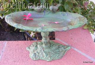 CAST IRON BIRD FEEDER Oval Dish on Pedestal  
