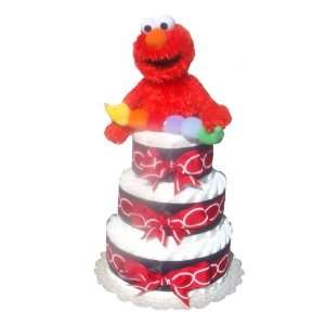  Elmo Welcome Baby Shower Diaper Cake   3 Tier Baby