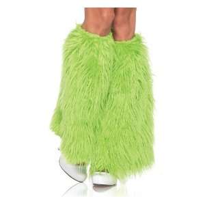 Lets Party By Leg Avenue Furry Green Adult Leg Warmers / Green   One 