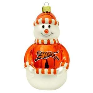  Cincinnati Bengals NFL Blown Glass Snowman Ornament 