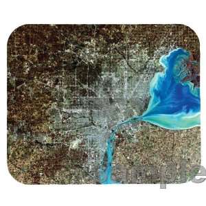  Detroit Satellite Map Mouse Pad 