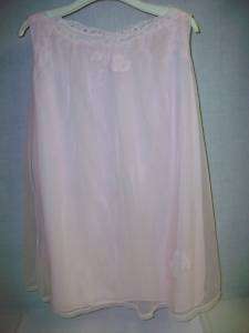 GOSSARD ARTEMIS Pink Nylon Nightgown sz M Double Chiffo  