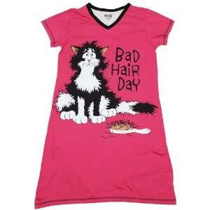  Ladies Bad Hair Day Cat Nightshirt S/M 