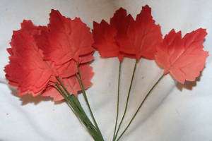 Lot 72 RUST Wired Floral Craft silk leaf leaves 1.5  