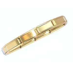   Brushed Matte All Gold Tone Super Link Italian Charm Bracelet Jewelry