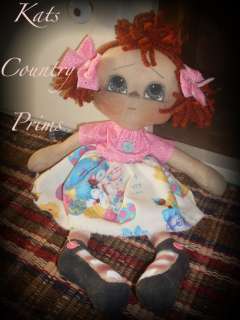 Primitive Raggedy Ann Style Doll~Easter Bunny Pink  