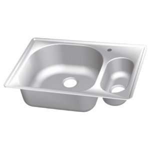   95D Stainless Steel Double Bowl Topmount Sinks 5 1/2 H Small Bowl on