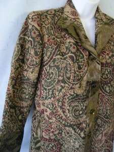 HARVE BENARD Artsy Paisley Tapestry & Velvet Jacket~4/S  
