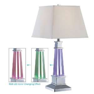  Table Lamp Clear Crystal Glass Pole with RGB LED Changing 