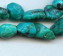 Real Turquoise Loose Nugget Beads Craft or Jewelery Blue 17 Inch 