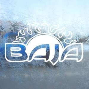  Baja Sun Logo White Decal RACING BOATS Laptop Window White 